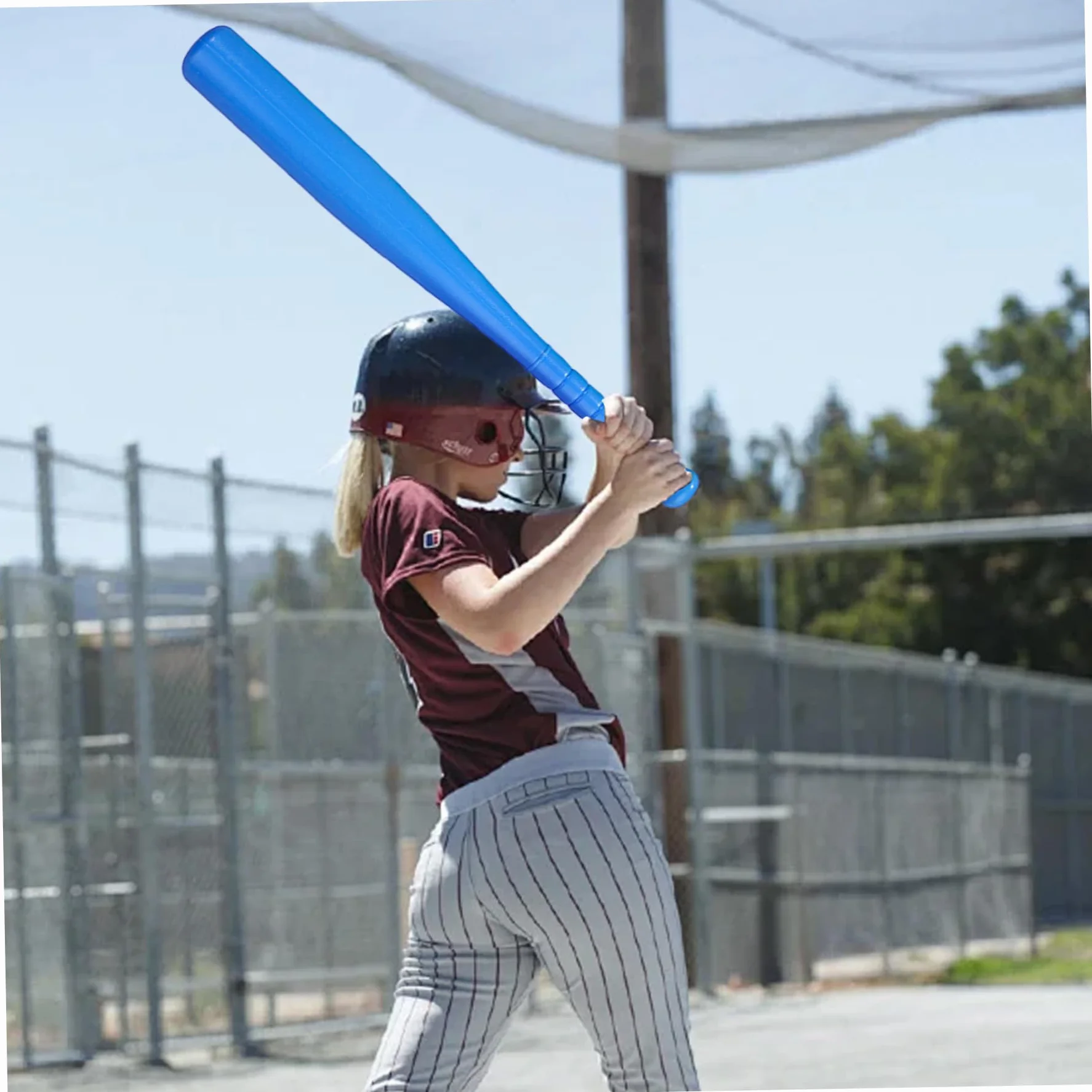 Mazza da Baseball per Bambini 17 Pollici Set Plastica Giocattoli Leggeri Sport Interni Esterni