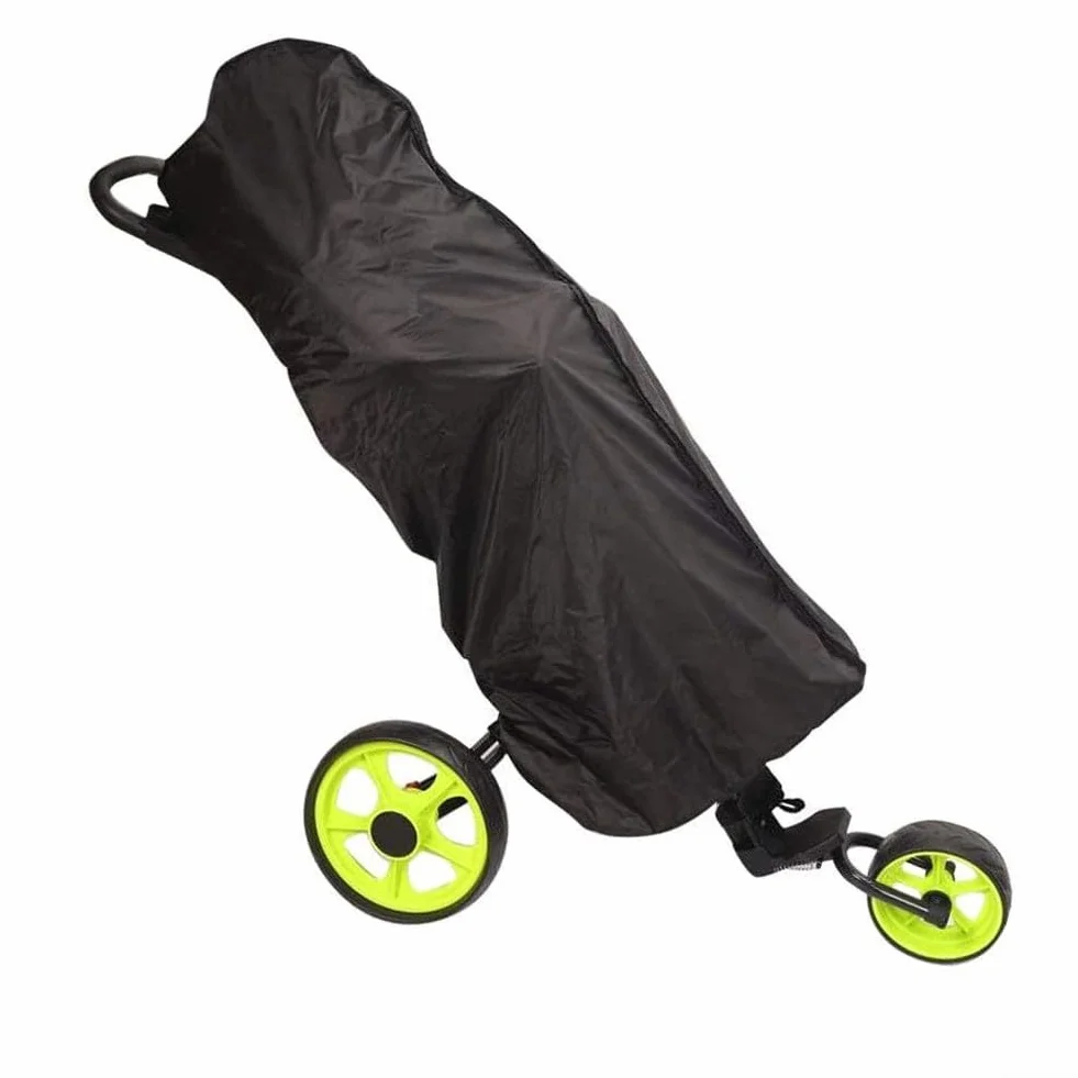 Copertura antipioggia per sacca da golf, impermeabile, in tessuto Oxford Dacron, con chiusura a coulisse, per borse da carrello, protezione da pioggia, neve, polvere, UV, nero, 30 x 62 x 130 cm
