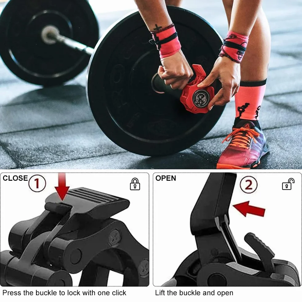 Butyeak Morsetti per Bilanciere, Collari Bilancieri 28mm, Ferma Pesi Bilanciere, Barbell Clamps, Chiusure per Manubri, Collare da Bilancieri per La Sollevamento Pesi Formazione Trasversale Fitness