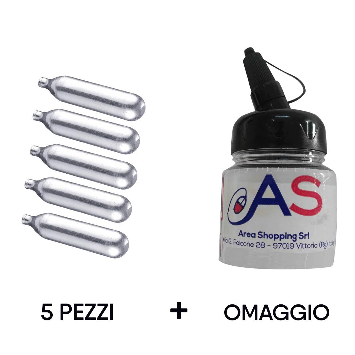 5 Pezzi Bombolette CO2 Bomboletta per Softair GAS Ricarica Pistola 12 Grammi