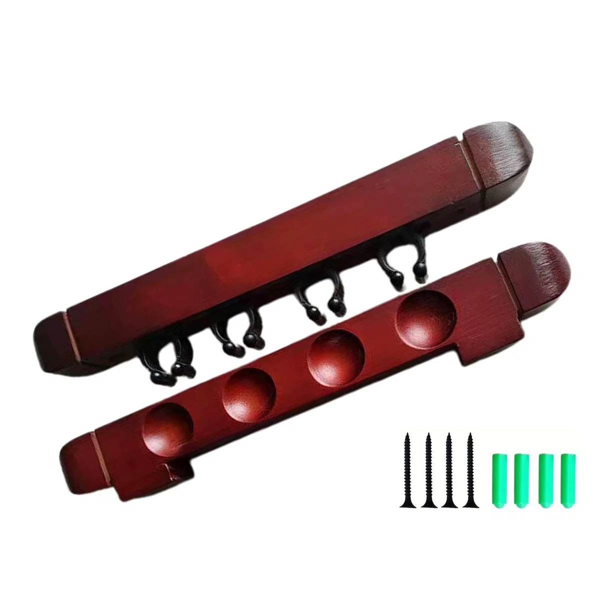 Generico Porta stecche da biliardo, porta stecche da biliardo - Porta stecche da biliardo con 4 clip per stecche,Rastrelliera in legno a parete per stecche da biliardo, rastrelliera da parete per