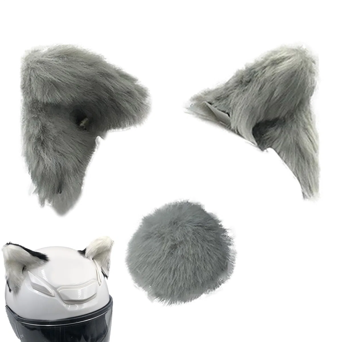 Set di gatto casco 3D - Coppia riutilizzabile | Kitty orecchio adesivo moto accessorio quadrante | Bicycle Motorcycle Smooth superfici arredamento casco, copre