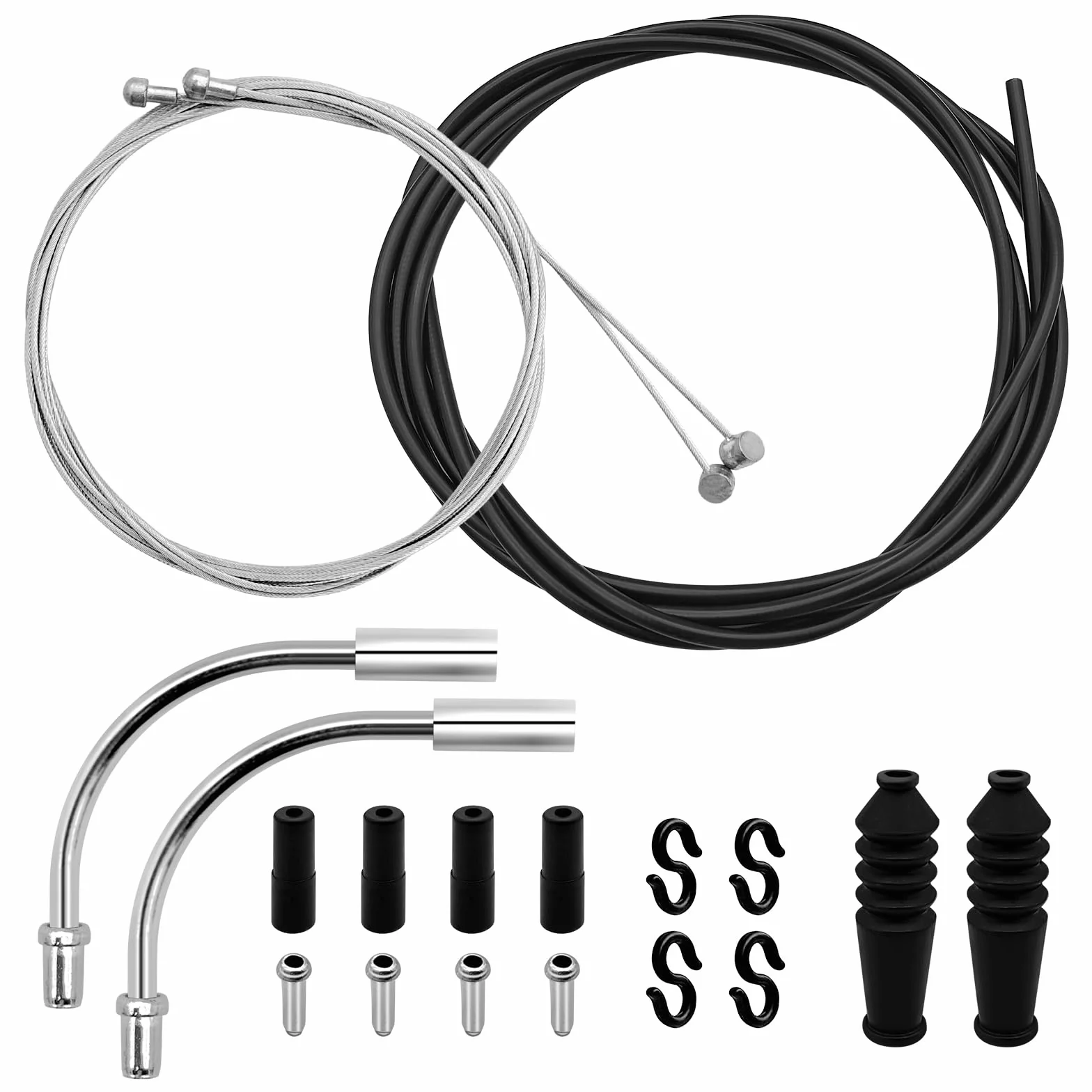 Set di cavi freno per bicicletta Gemtte, 2 set di Bowdenzug universali per bicicletta e cavo del cambio, set di cavi freno per bicicletta con 2 V-Bremskrümmer (90 gradi) per mountain bike, bici da