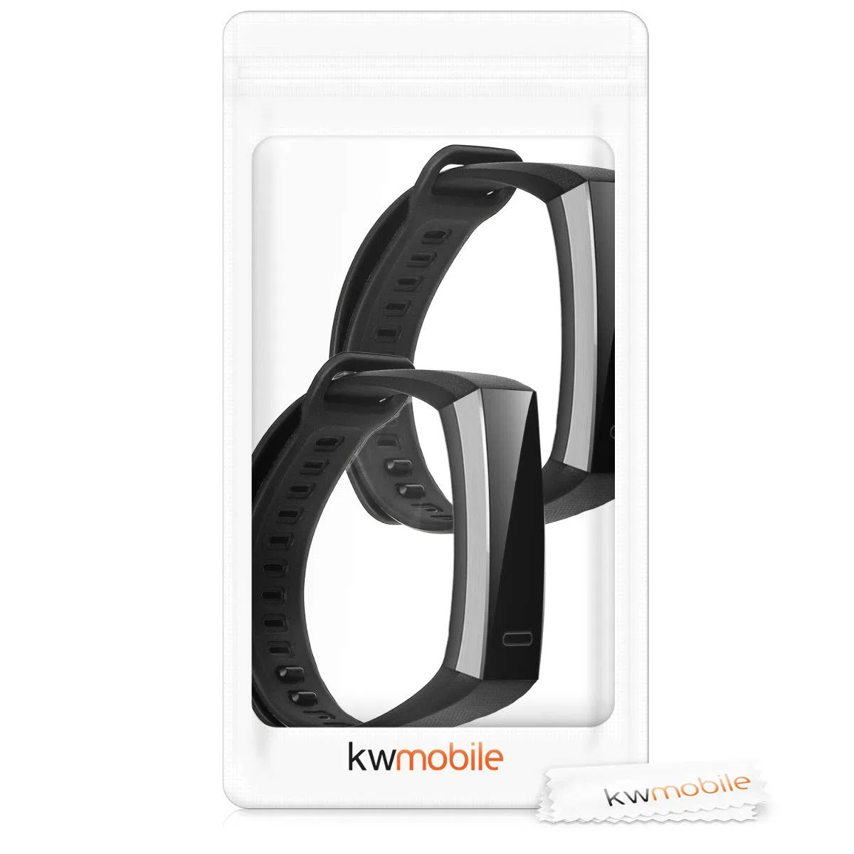 kwmobile 2x Cinturino Silicone Fibbia Compatibile con Huawei Band 2 / Band 2 Pro Cinturino - Cinturini 16-22 cm