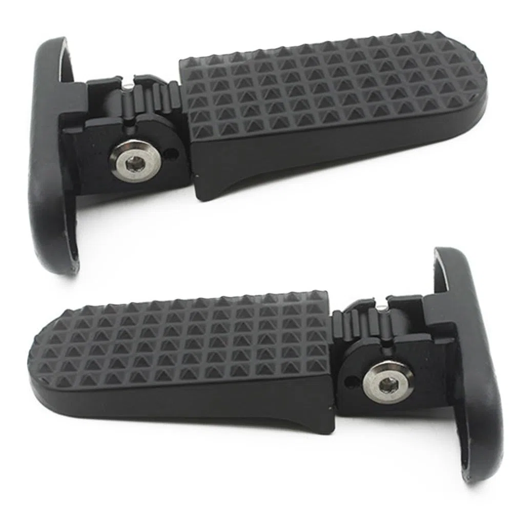 Pioli per bici in lega di alluminio per scooter elettrico, pedali antiscivolo con design pieghevole, 78 x 75 mm, compatibili con E-for Bike e veicoli mobili, nero