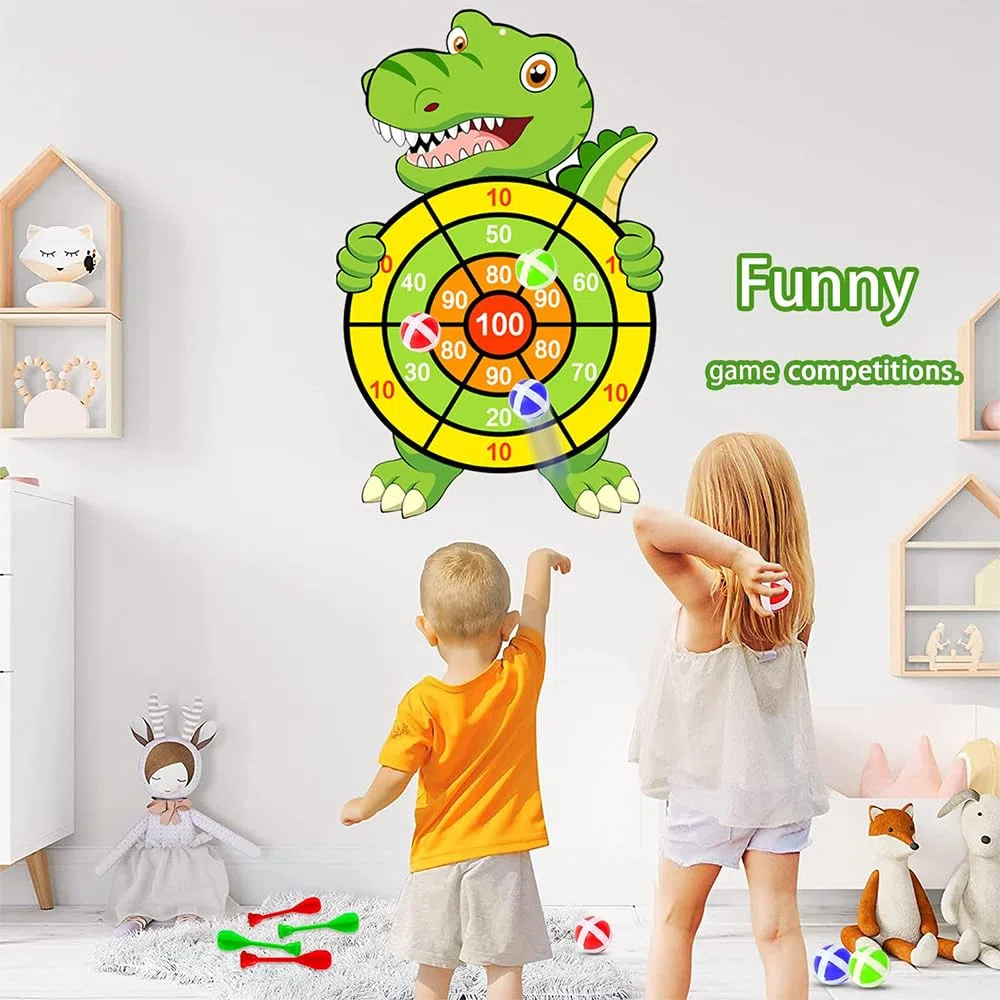 Dinosauri Freccette per Bambini Bersaglio per Bambini da 76 cm Bersaglio Freccette Bambini Hanging Dart Lanciare di Gioco Giochi per al Coperto e all'aperto