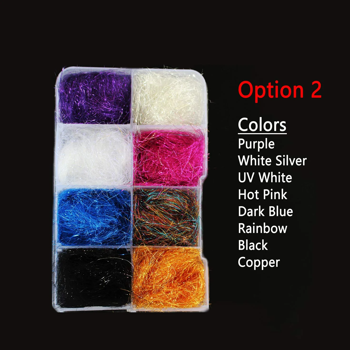 Tigofly ICE DUBBING Ice Dub Thread Wing Body Trota Ninfa Pesca a Mosca - 8 confezioni da 2 g/confezione da 16 colori a scelta (opzione 2)