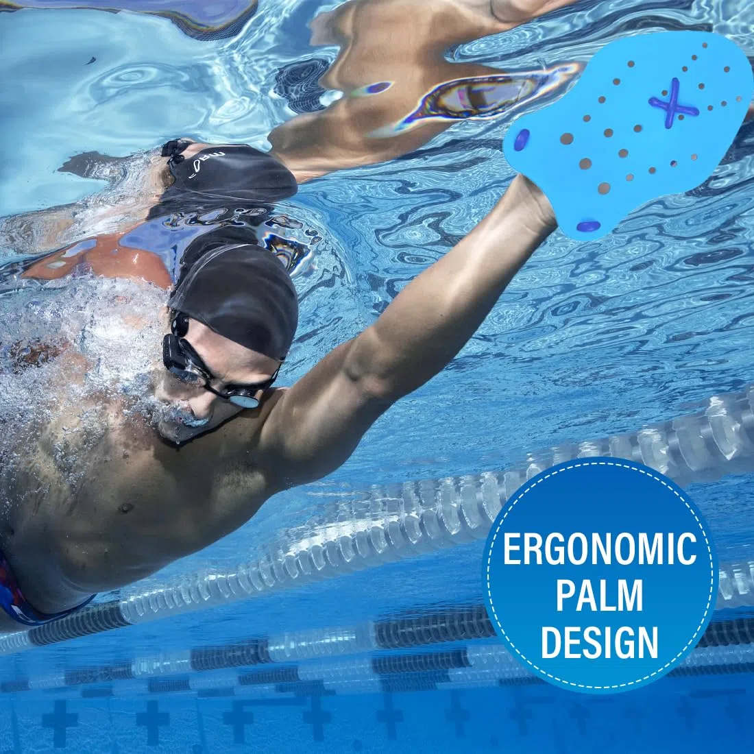 Hand Paddle, Palette per Allenamento al Nuoto in Piscina e in Mare, Pagaia Regolabile Per Nuoto, Palette Per Allenamento Al Nuoto, Per Il Nuoto, Accessori Per l'Allenamento Per Adulti Unisex