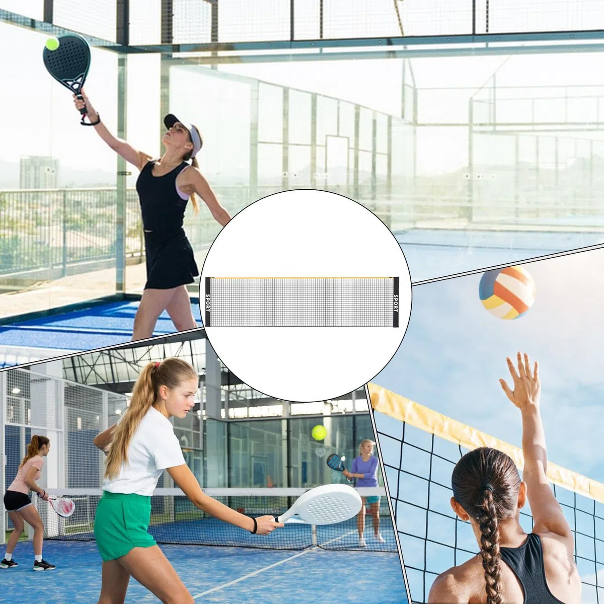 Rete da Badminton | Facile montaggio, attrezzatura pieghevole - Rete da giardino per badminton, pickleball,per famiglia, bambini, adulti, sport in spiaggia, campo, giochi,