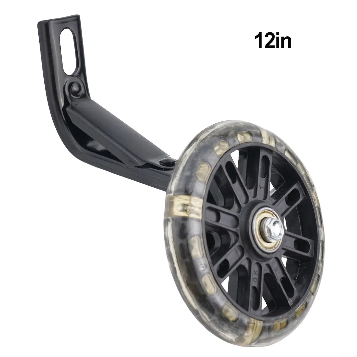 Ruote da allenamento con ruote lampeggianti in poliuretano per biciclette per bambini da 14/16/20 pollici, ruote ausiliarie stabili anti-usura per bici a velocità singola (30,5 cm)