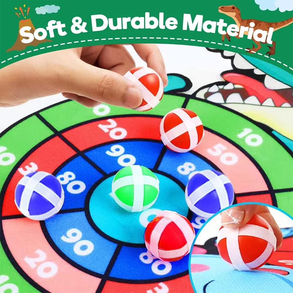 Dinosauri Freccette per Bambini Bersaglio per Bambini da 76 cm Bersaglio Freccette Bambini Hanging Dart Lanciare di Gioco Giochi per al Coperto e all'aperto
