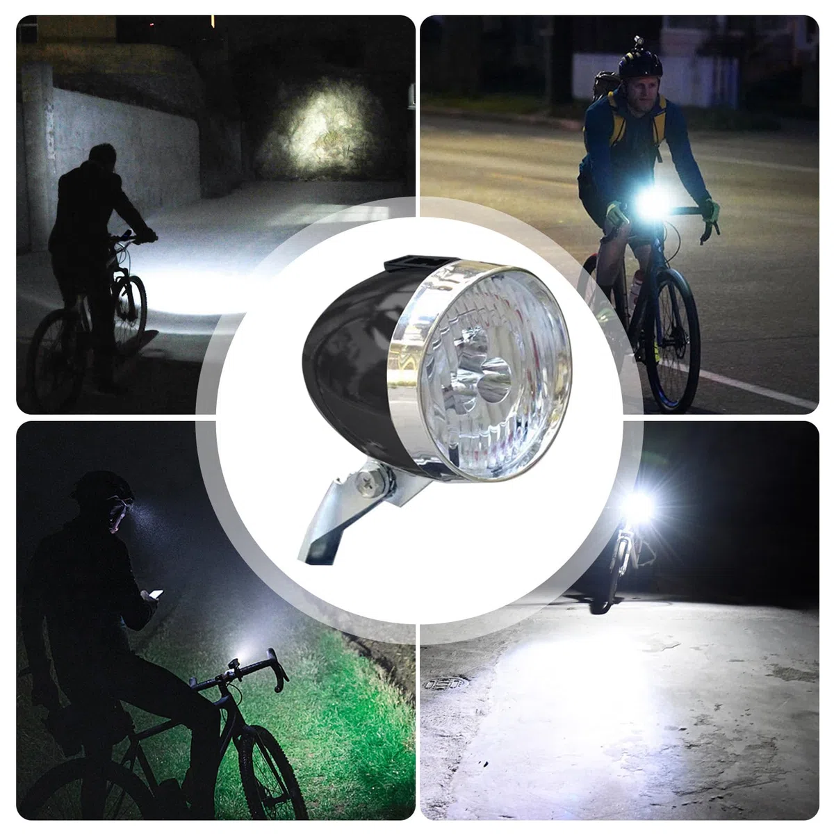 Luce Per Bicicletta, Ricaricabile Tramite USB, Luci Bici Kit, Luci Bicicletta LED LED Bici Super Luminoso Faro Ricaricabile USB Con 3 Lampadine A Per Guida Notturna