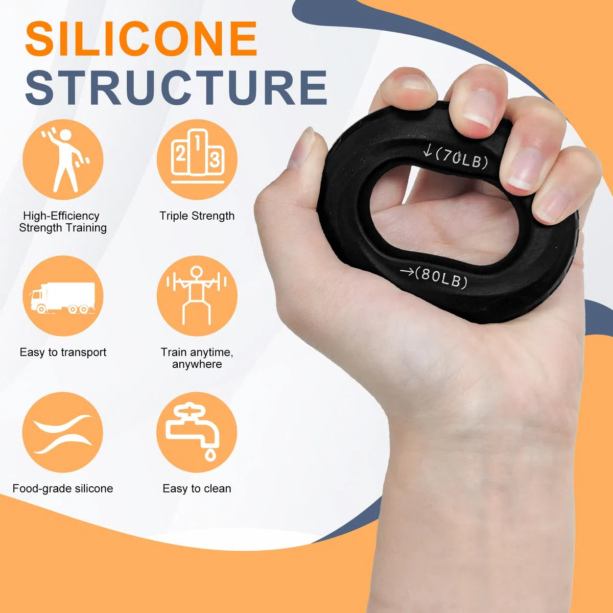Hand Gripper,Hand Grip,Hand Muscle Trainer, Attrezzo per L'allenamento Della Forza, Attrezzo Portatile per L'allenamento di Avambracci E Mani, Allenamento Con Il Peso Corporeo,4 Pezzi