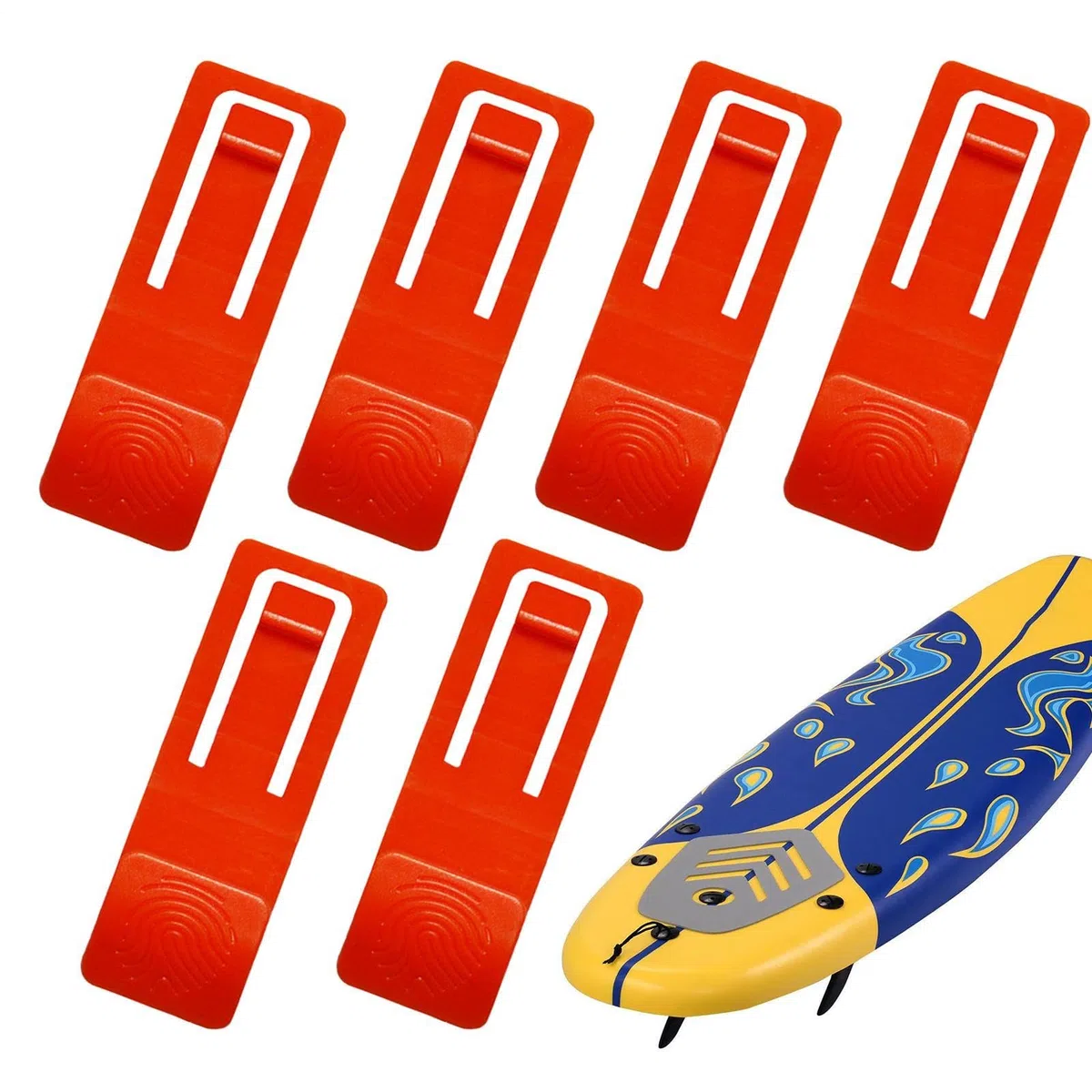 Fibbia per pinna da surf – clip per pinne da surf | 6 fibbie per spartiacque | clip di ricambio per pagaia | perno a sgancio rapido | clip per accessori per dispositivi a squalo