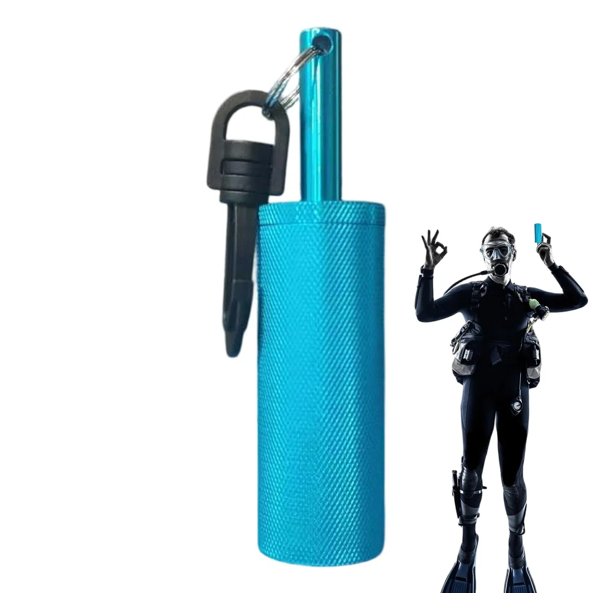 Diving Sonaglio - Sonda Di Segnalazione Resistente Ad Alta Pressione,Accessorio Per Comunicazione Subacquea Con Asta E Gancio,Per Immersioni in Acque Complesse Bassa Visibilità Grotte e Fondali Marini