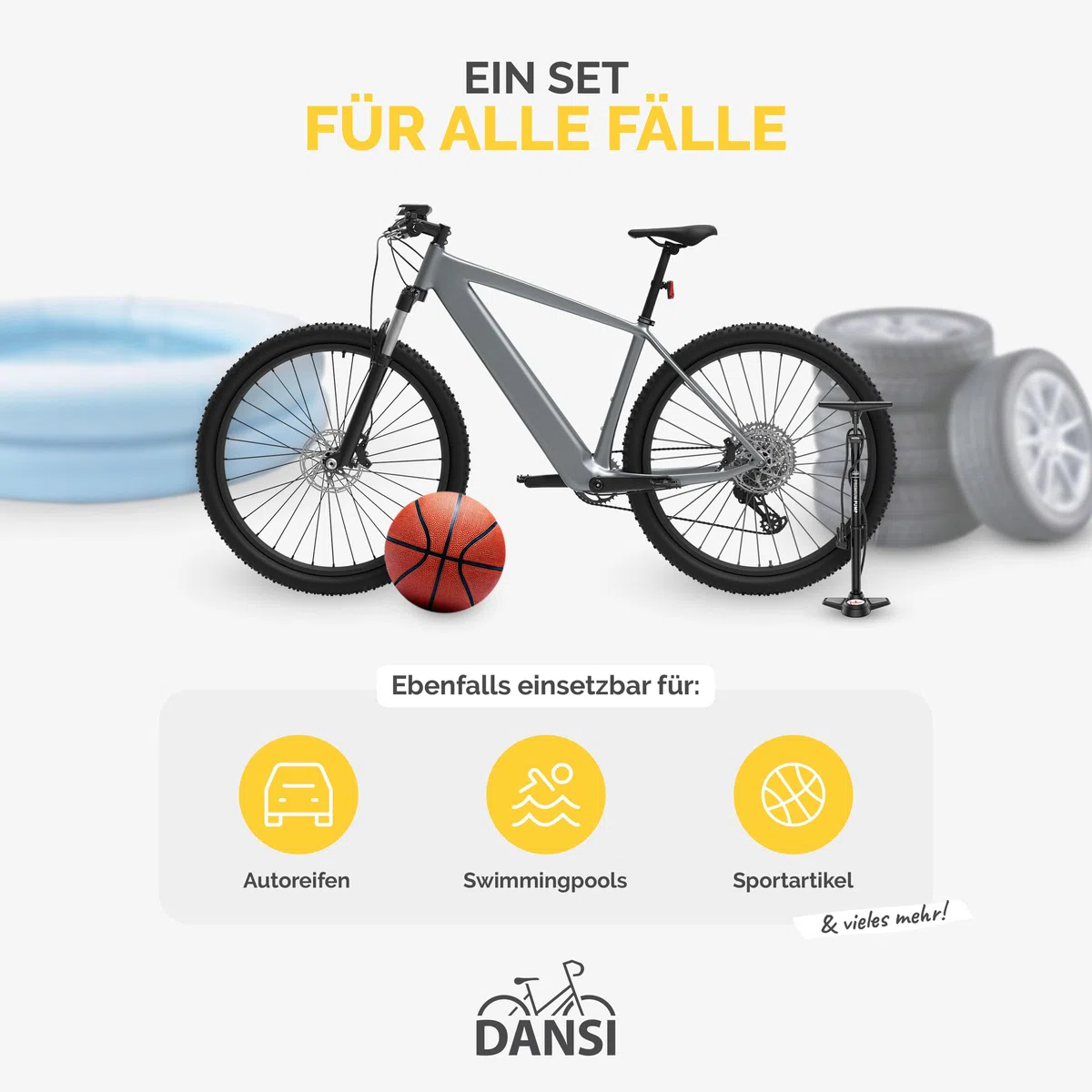 DANSI Set di 21 adattatori per valvola della bicicletta, con guarnizione e tappi per palloni da bicicletta, adattatore universale per valvole per pompe e compressori, soluzione all-in-one per
