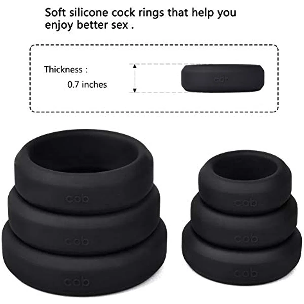 6 Anello di pressione nero Accessori da ginnastica per uomo Anello di silicone nero per uomo