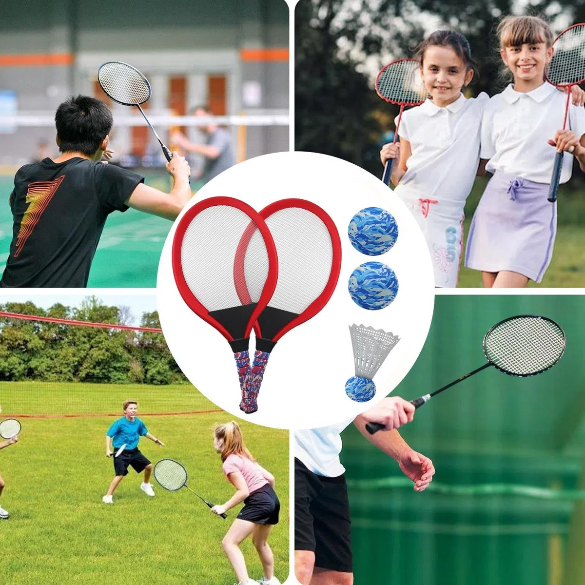 Racchetta Da Tennis Per Principianti - 1 Paio Di Racchette Per Ragazzi Con Palla, Attrezzatura Da Tennis Per La Scuola Primaria, Racchette Da Badminton Per Bambini | Giocattolo Sportivo Interattivo Pe