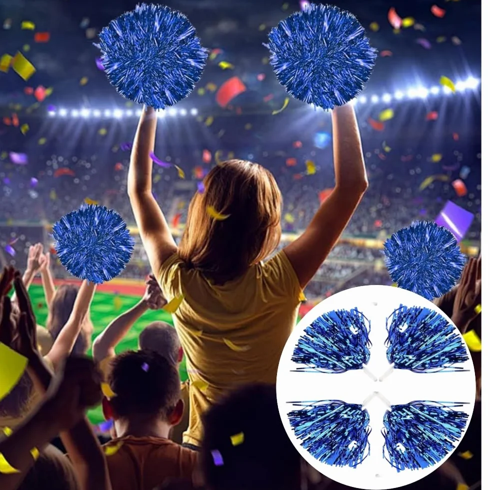 Pon Pon Cheerleader Blu 4 Cheerleading Pom Pom per Sport Danza Competizione