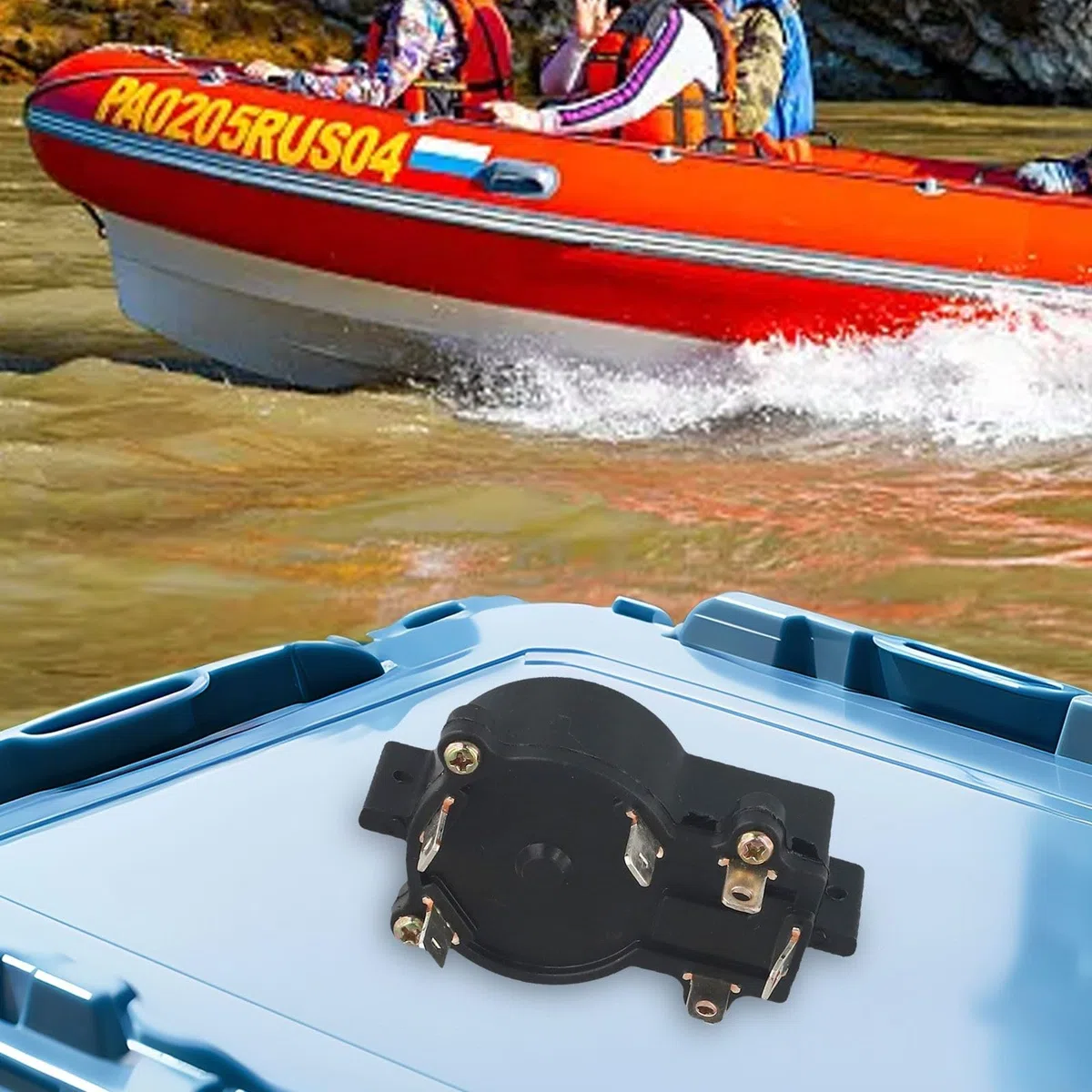 Haibo ET44L 55L 65L - Interruttore di velocità a 5 marce per fuoribordo marino, manopola di controllo resistente all'acqua salata
