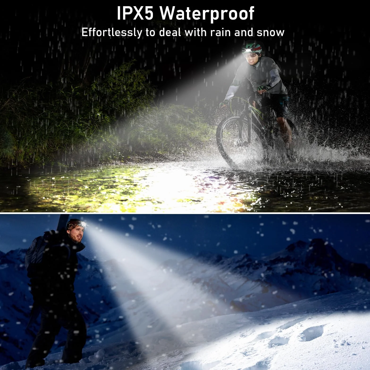 Blukar Torcia Frontale LED Ricaricabile 2000 Lumen IPX5 Impermeabile per Campeggio Trekking Pesca