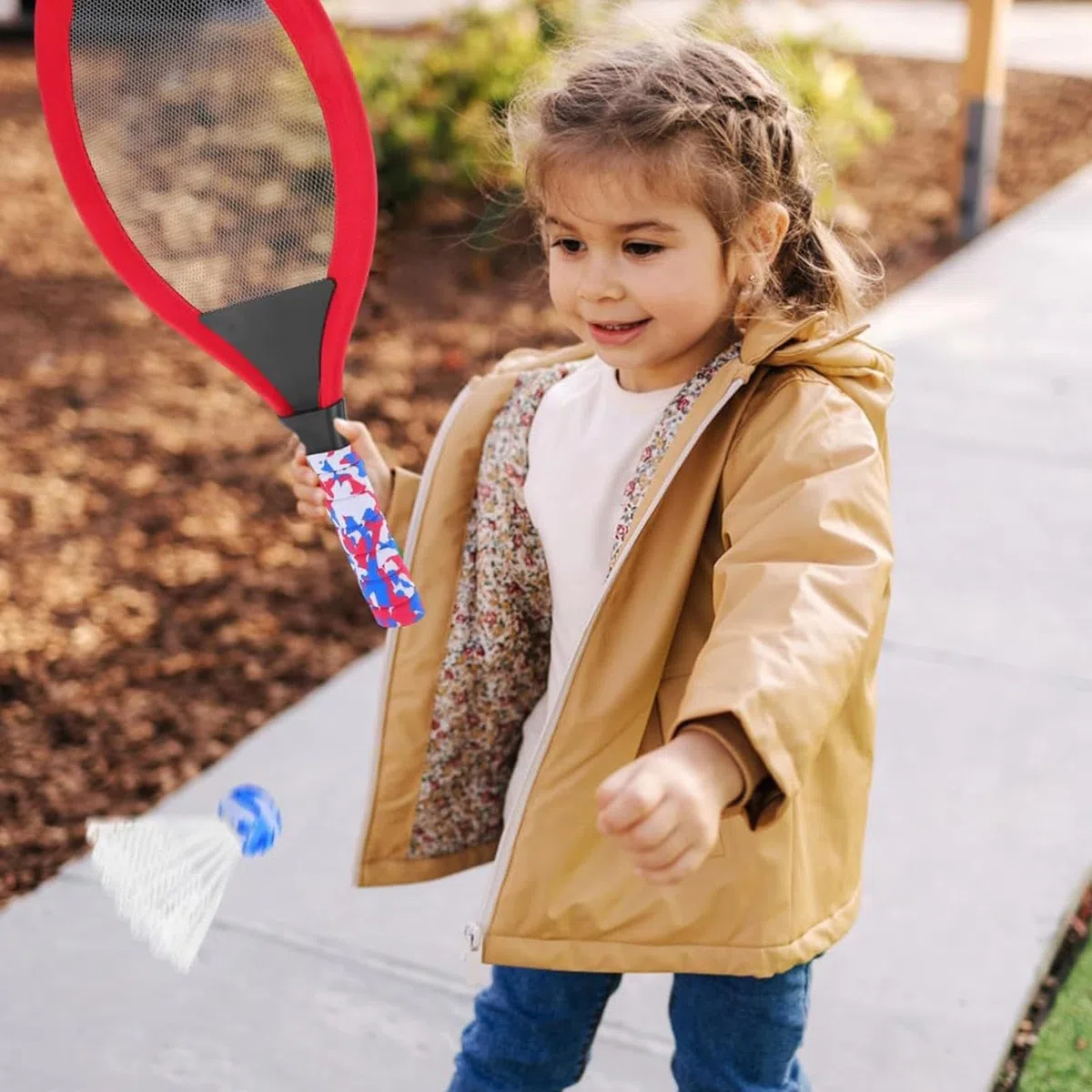 Racchetta Da Tennis Per Principianti - 1 Paio Di Racchette Per Ragazzi Con Palla, Attrezzatura Da Tennis Per La Scuola Primaria, Racchette Da Badminton Per Bambini | Giocattolo Sportivo Interattivo Pe