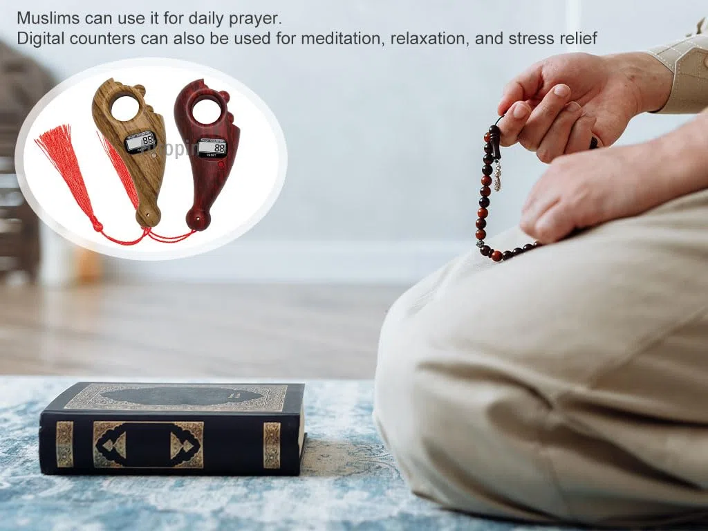 2 Pezzi Contatore Digitale Perline, Buddha Perline Contatore, Digitale Contatore del Riscontro, Finger Perline Contatore, per la Preghiera, la Meditazione, Rilassamento, Movimento delle Dita