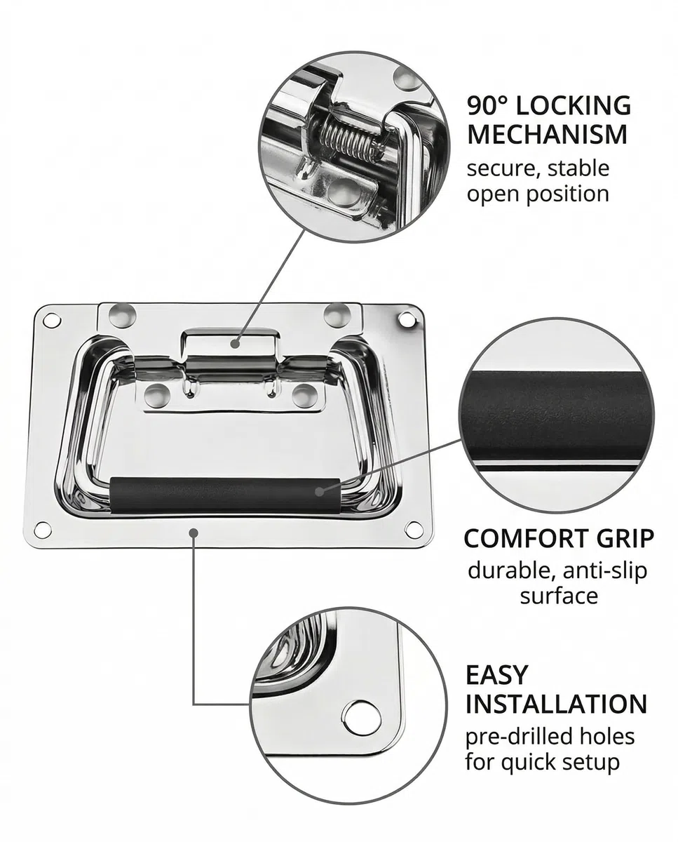 1Pcs Maniglia Boccaporto,Maniglie Marine Maniglia Nascosta Acciaio Inox Maniglia di Tiro Maniglia Sollevamento,Maniglia Multiuso,per Boccaporto Marinaio Armadietto Yacht