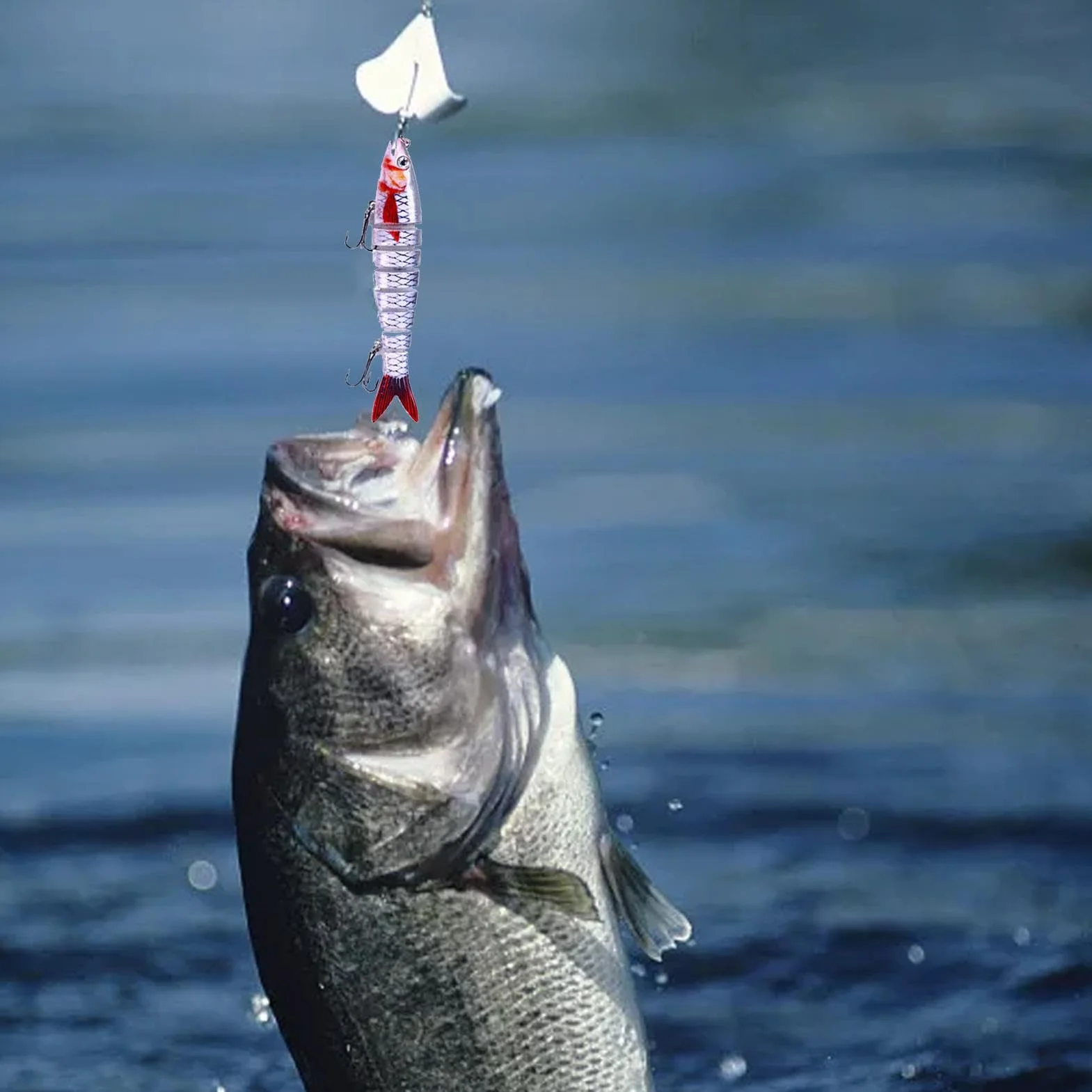 Swimbait Snodati Multipli 8 Sezioni per Pesca Spigola Acqua Salata