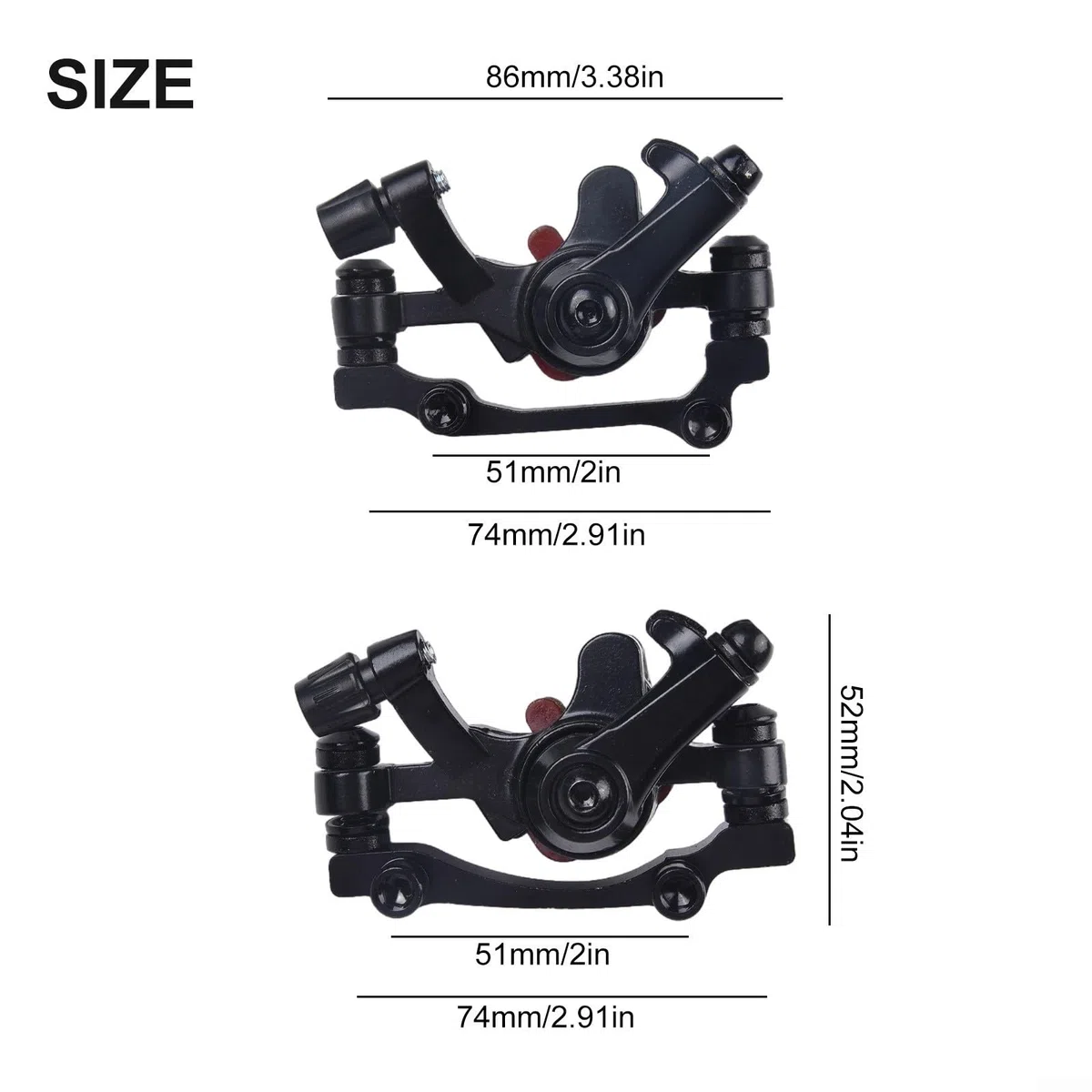 Pinza freno a disco meccanica in metallo per uso bicicletta compatibile con vari tipi di bici progettata per una frenata efficiente e una facile installazione (anteriore + posteriore)