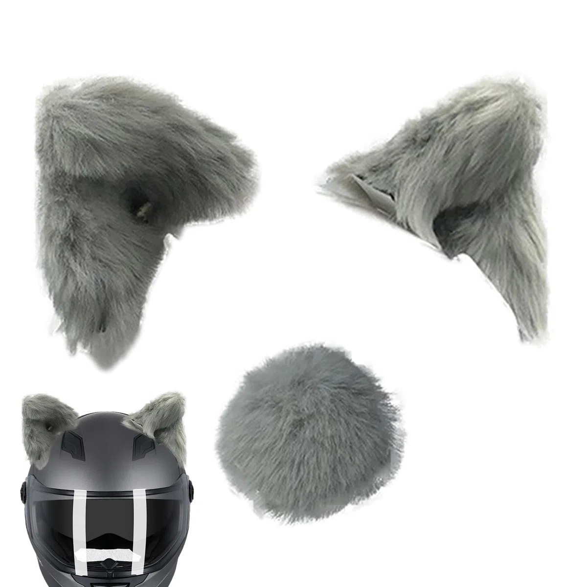 Set di gatto casco 3D - Coppia riutilizzabile | Kitty orecchio adesivo moto accessorio quadrante | Bicycle Motorcycle Smooth superfici arredamento casco, copre