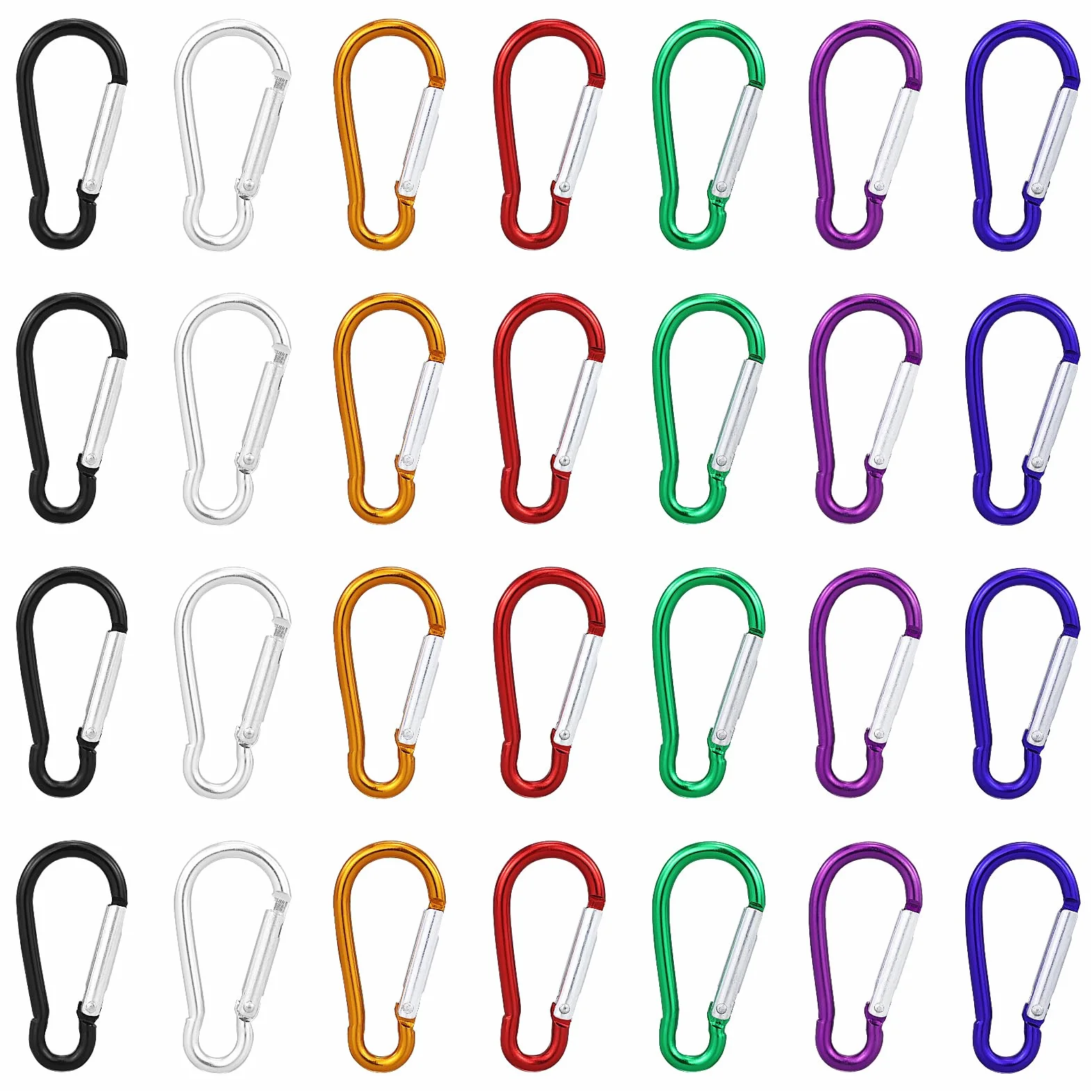 Piccolo Moschettone 35pcs 46 x 2,2 cm Portachiavi in Alluminio Mini Moschettoni per Zaini Campeggio