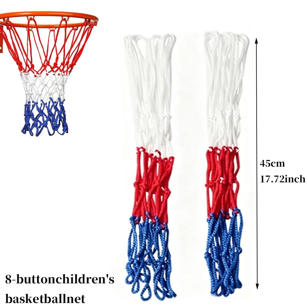 Rete da Basket per Pallacanestro da Basket,8 mini reti da basket di ricambio,per Interni, Esterni, Campi Scolastici,(8 Anelli)