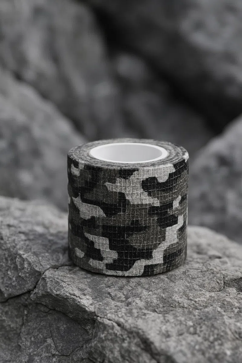 3x Nastro Camouflage, Nastro Tessuto, Impermeabile, Riutilizzabile, Nero/Bianco, 4,5m