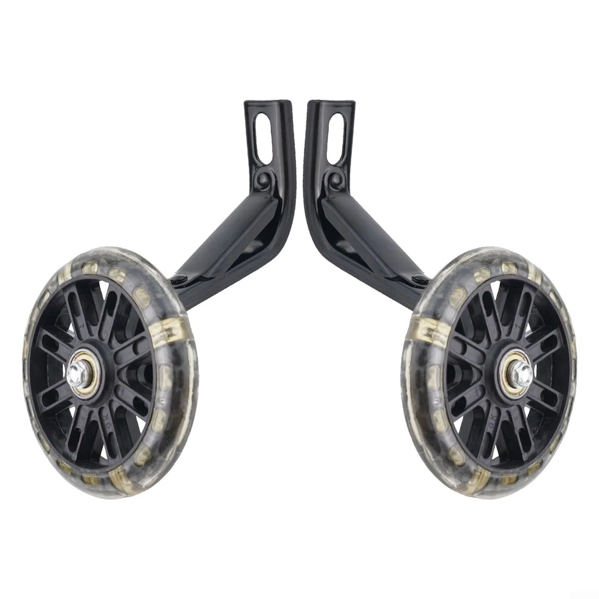 Ruote da allenamento con ruote lampeggianti in poliuretano per biciclette per bambini da 14/16/20 pollici, ruote ausiliarie stabili anti-usura per bici a velocità singola (30,5 cm)