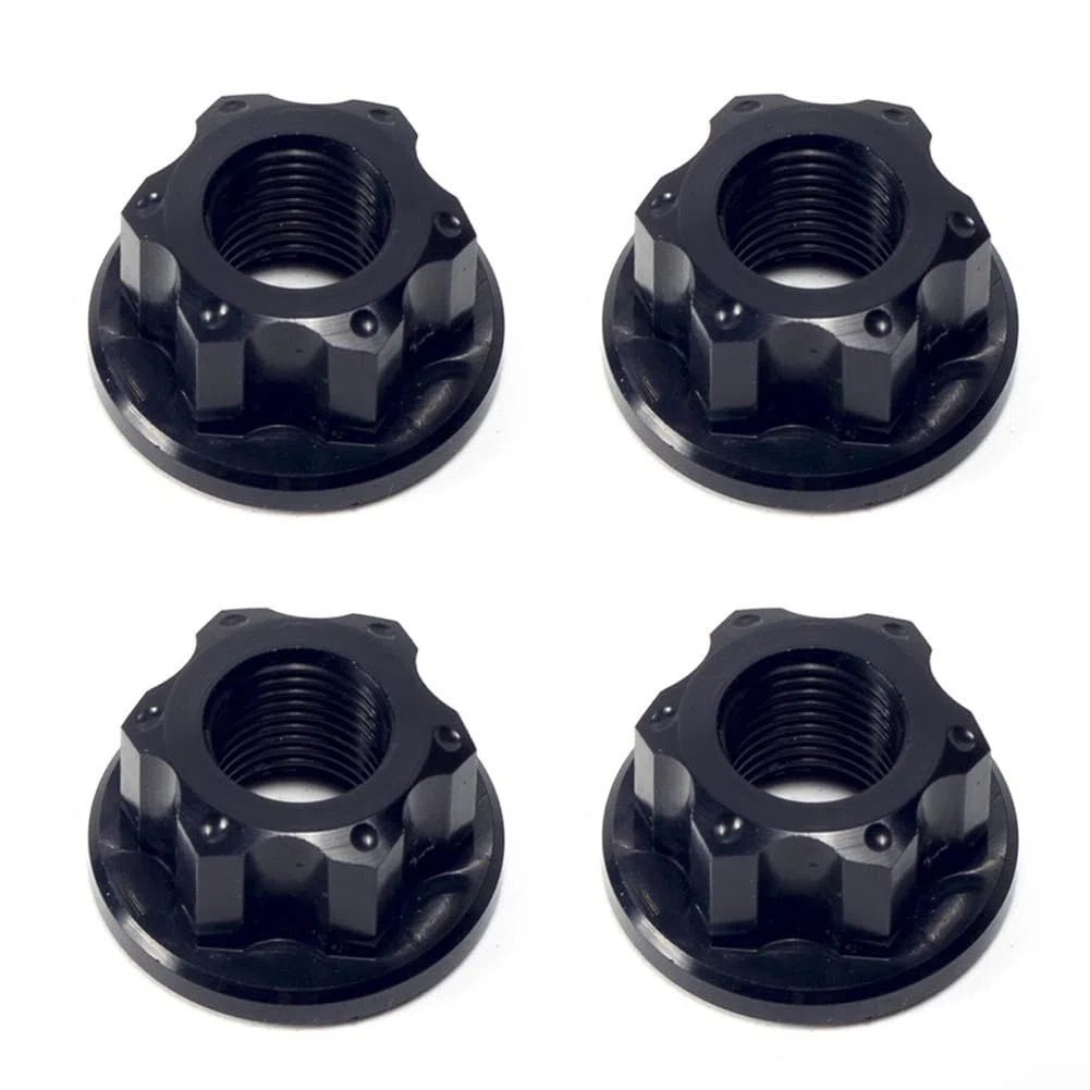 Dadi per mozzi leggeri M10, set da 4 per bicicletta, viti per ruote da pista, ideali per mozzi non rapidi e bici da arrampicata (dorati)