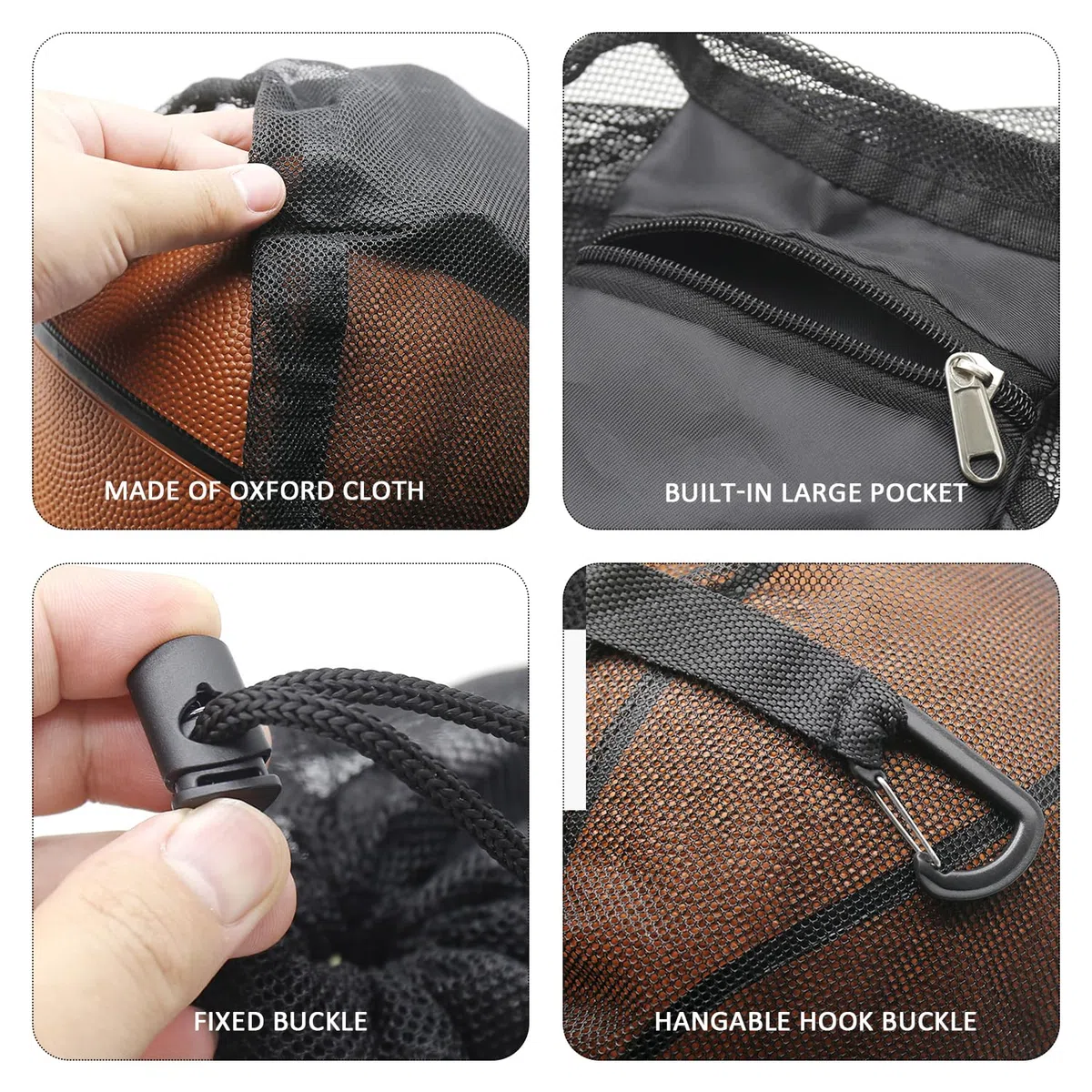 Zaino Per Palloni Da 1 Pezzo, Moschettone Da 1 Pezzo, Borsa A Rete Da Basket, Zaino Da Calcio, Zaino Per Palloni Portatile, Accessori Per Palloni