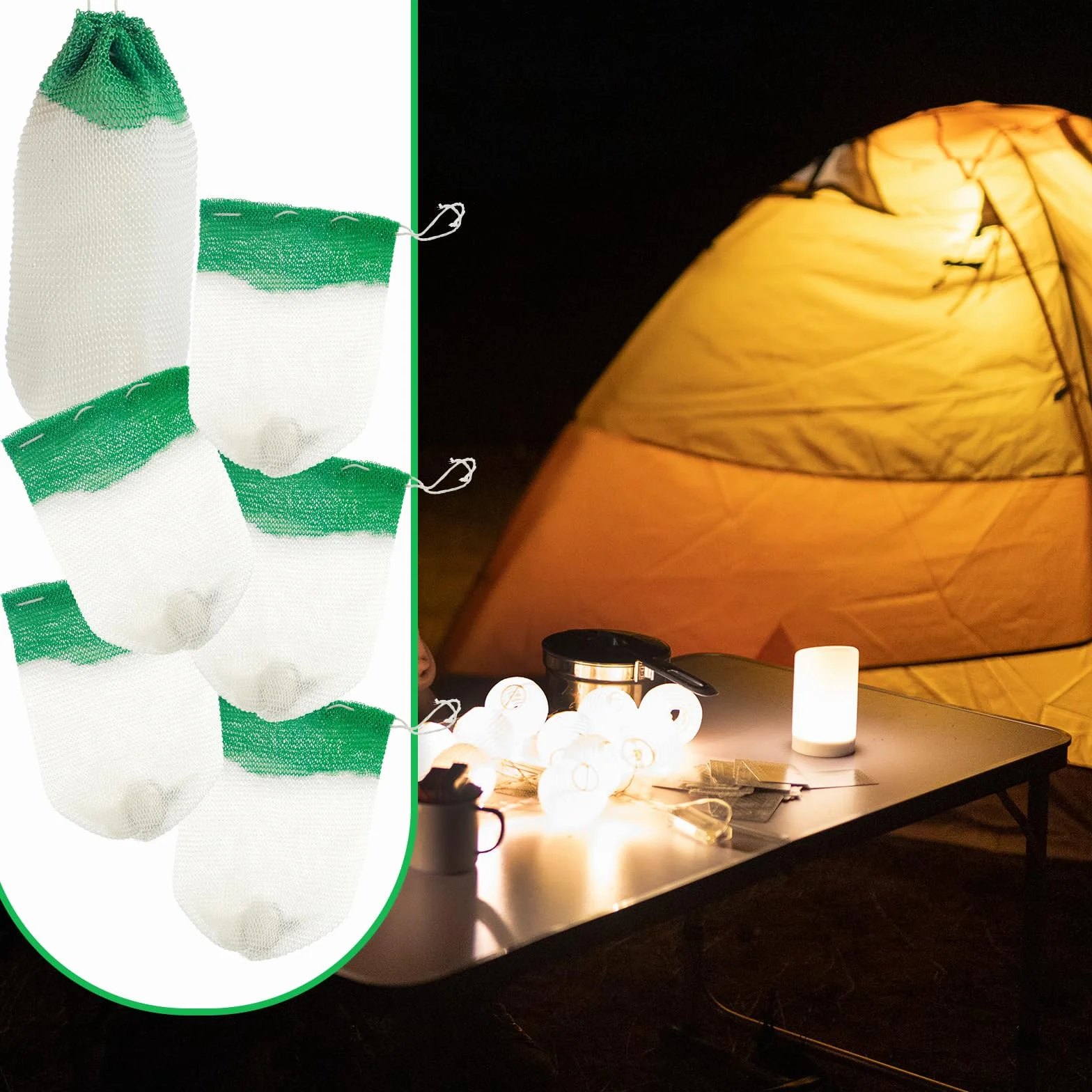 Confezione Da 10 Stoppini Per Lampada A Gas A Calza Luminosa Lanterna A Gas Doppia Testa Maglia Accessori Lanterna In Tessuto Campeggio