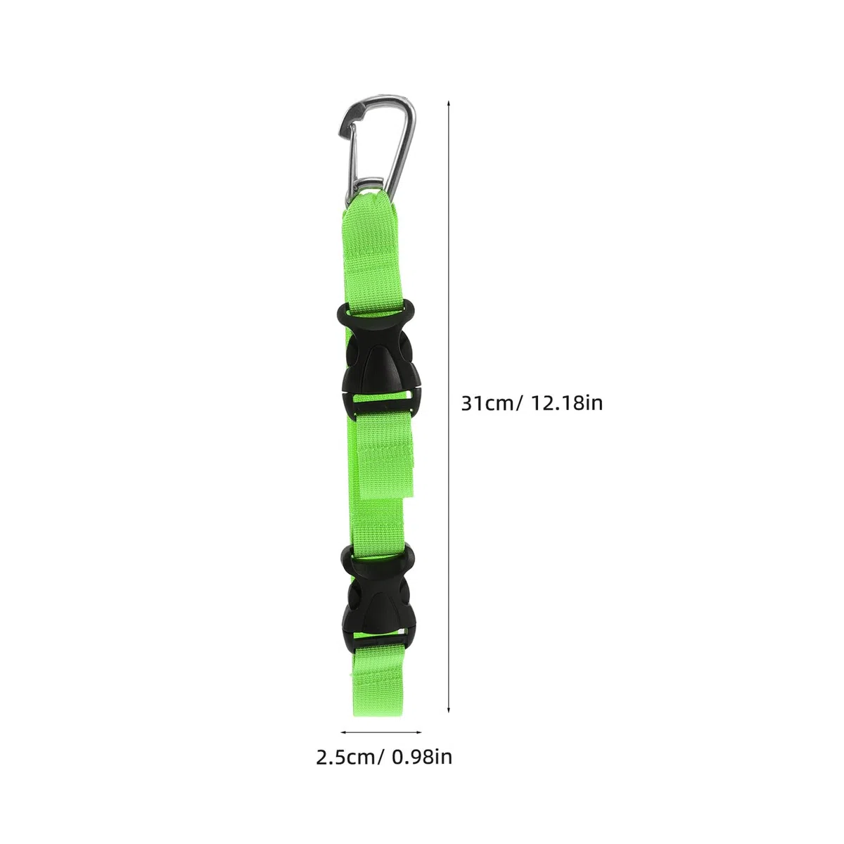 Clip Porta Pinne Subacquee con Cordino Verde a Sgancio Rapido, Cinghia Regolabile per Attrezzatura Immersione, Accessorio Compatibile per Maschera e Pinne, per Sport Acquatici