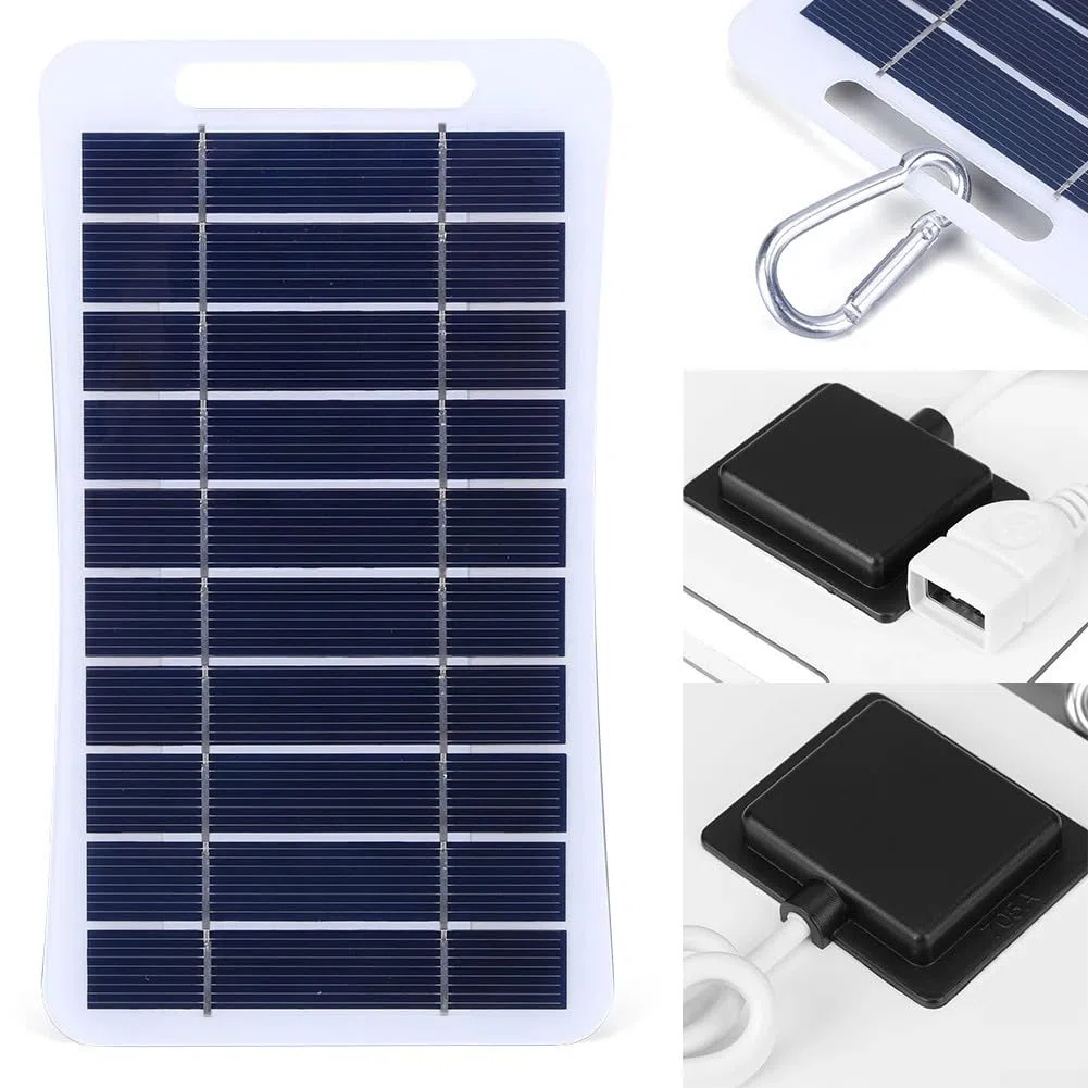 Pannello solare portatile impermeabile da 2 W 5 V per telefono cellulare, campeggio, escursionismo, ricarica, alta efficienza di conversione, pannello solare per campeggio ed escursionismo