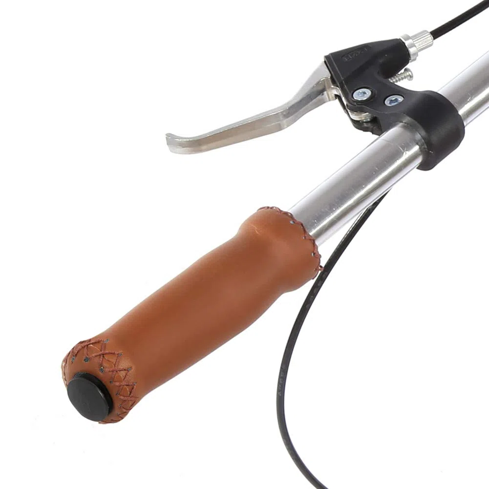 MAGT Maniglia per bicicletta, 1 Paia Tre Colori Retro Manopole Manubrio Bici in Pelle Artificiale Manopole Copertura maniglia della bicicletta