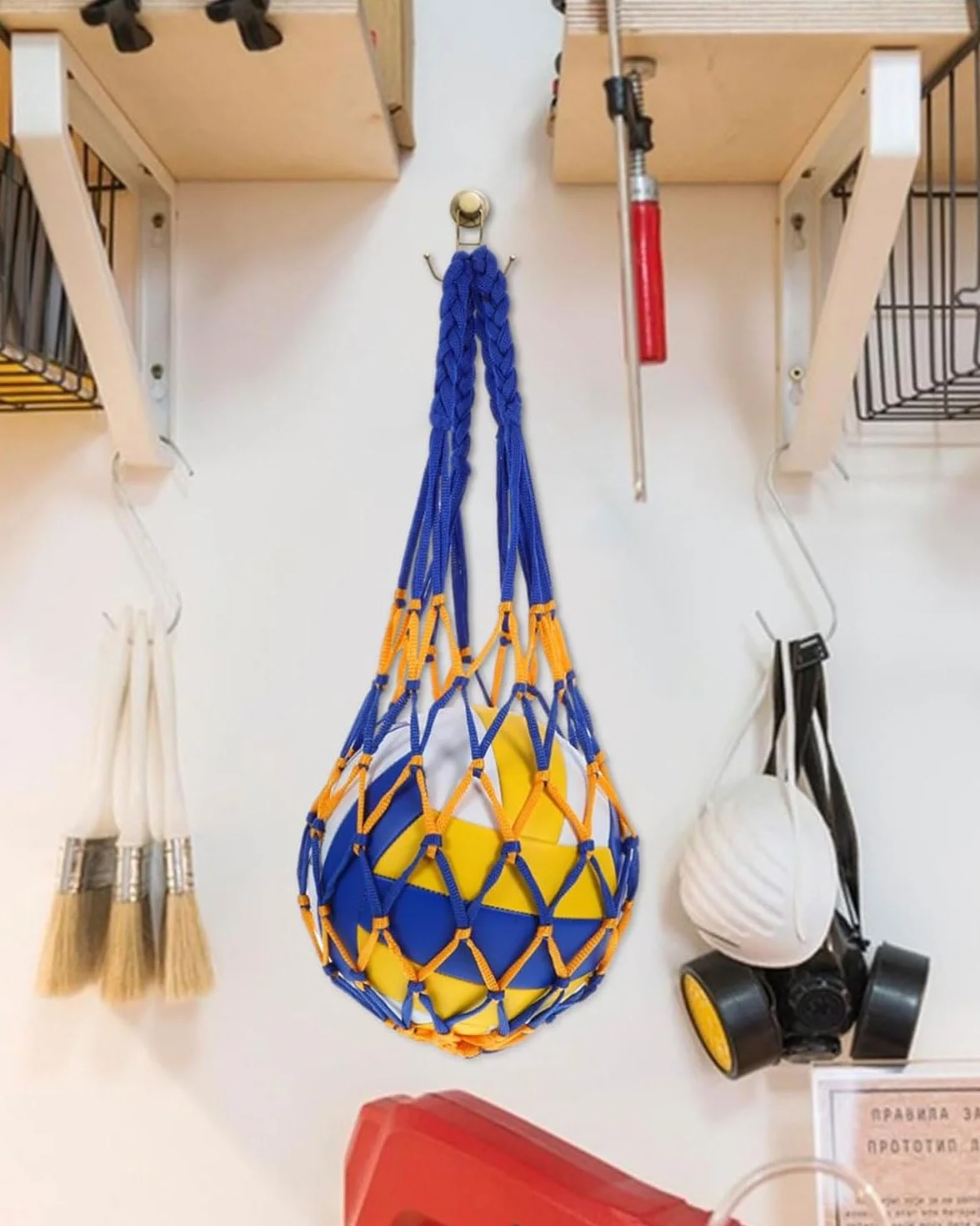 4 PCS Borsa da basket, borsa da basket, Rete per palloni da calcio, pallacanestro, 1 palla, con manici ad alto spessore