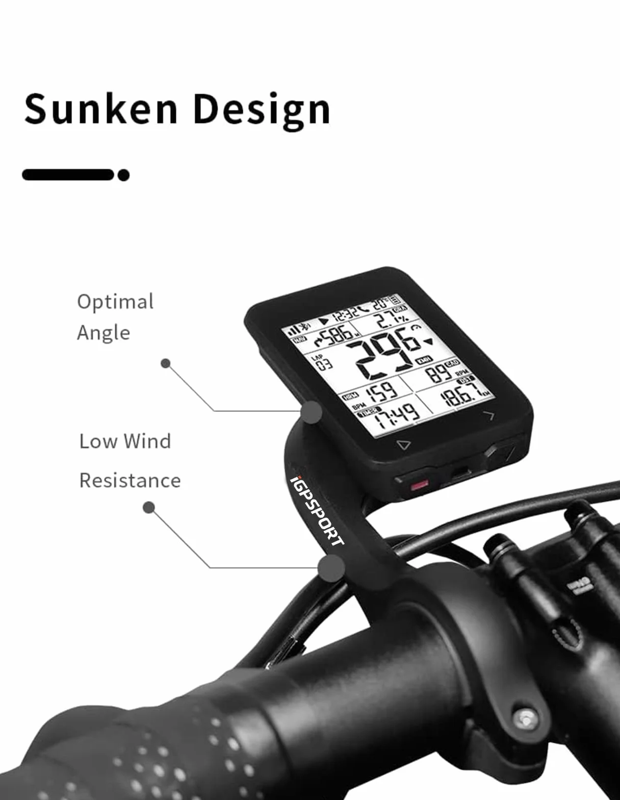 iGPSPORT M80/M82 Supporto per manubrio per computer da bicicletta, compatibile con GPS e accessori per computer da ciclismo