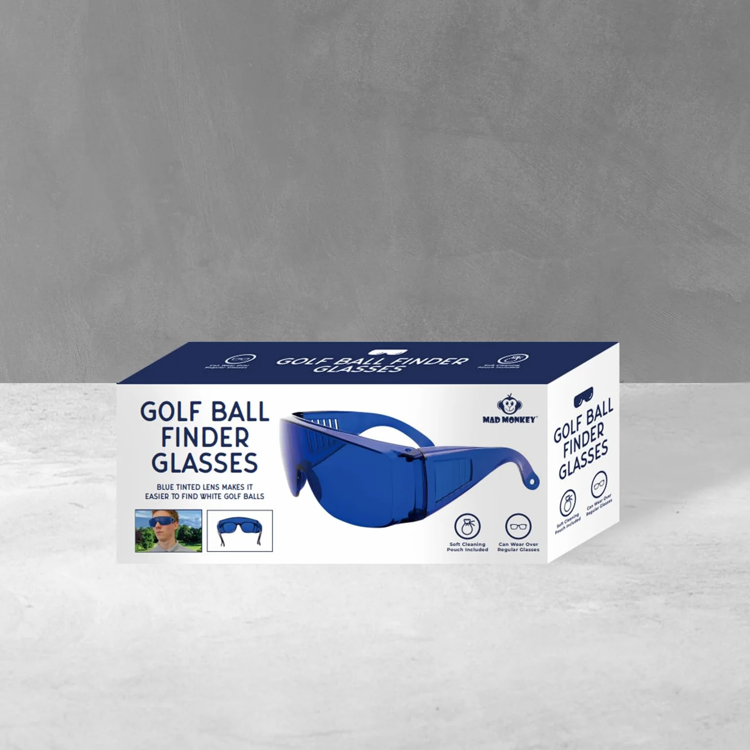 Mad Monkey Cercatore di Palline da Golf - Regalo Perfetto per i Golfisti - Occhiali cercapalle da Golf
