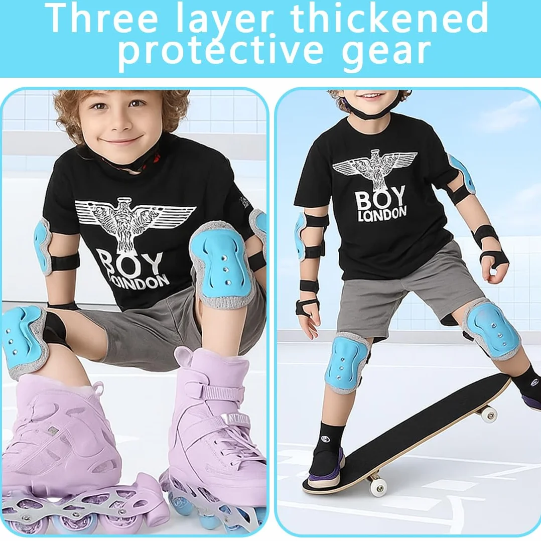 Bambini Ginocchiere,Regolabile Ginocchiere Set,6 Pezzi protezioni skateboard bambini pattini in linea per skateboard protettiva pattini in linea protezioni bambini ginocchiere gomitiere protezioni set