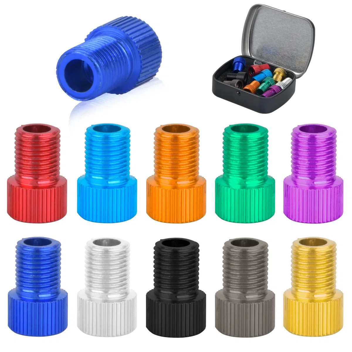 10 Pezzi Adattatore per Valvola da Presta a Schrader, Adattatori per Valvola de Bicicletta, Convertitore di Valvole Bicicletta, Adattatore per Valvola Presta,Convertitore per Pompa Bicicletta