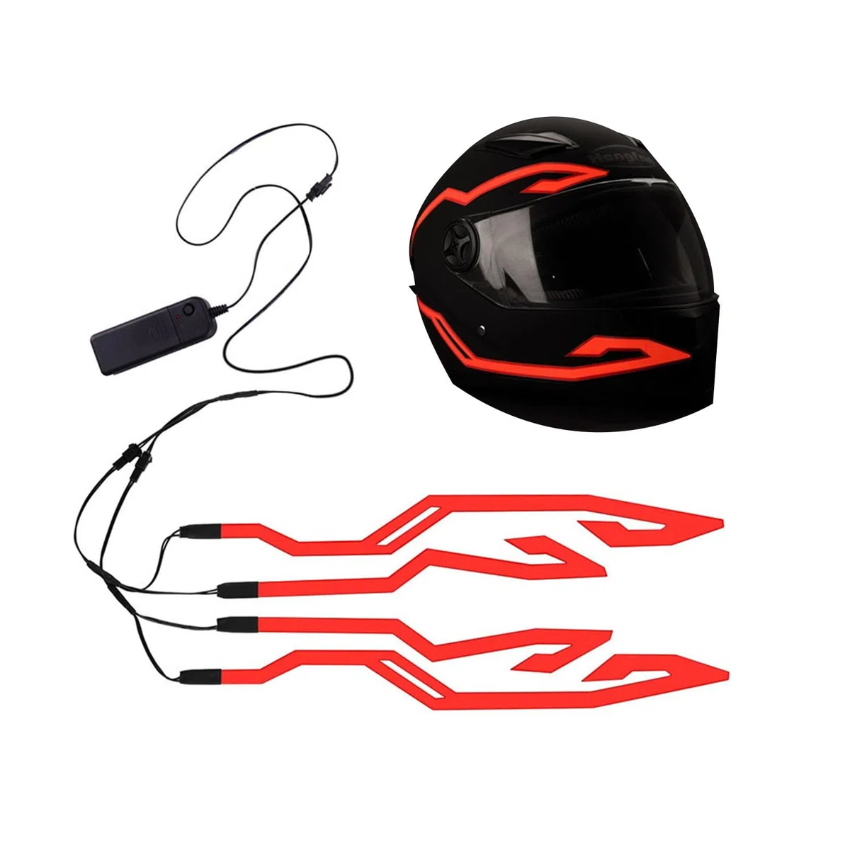 Luce per casco moto – 380 x 35 mm striscia LED in PVC, per modalità segnale impermeabile | per la guida notturna, sicurezza dei caschi da bicicletta, miglioramento della visibilità