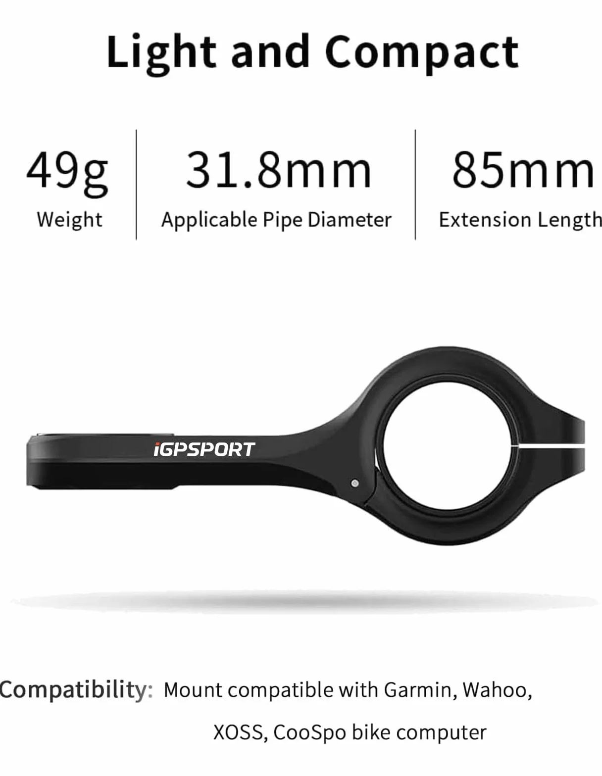 iGPSPORT M80/M82 Supporto per manubrio per computer da bicicletta, compatibile con GPS e accessori per computer da ciclismo