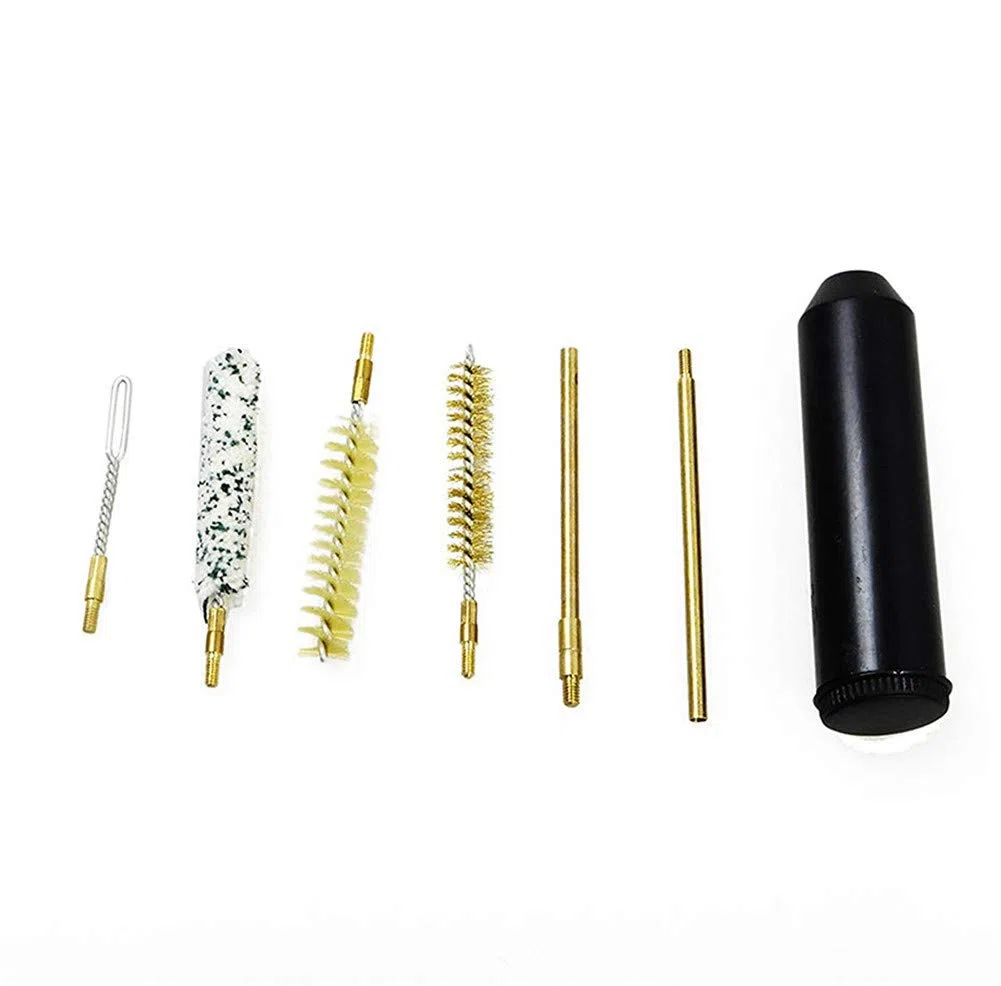 Multifunzionale Pistola Kit di Pulizia Tasca Spazzola per Pistola Cal.38/357 9mm 7pcs Regalo