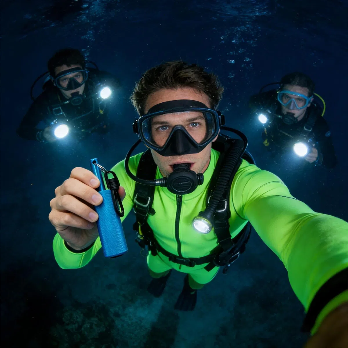 Diving Sonaglio - Sonda Di Segnalazione Resistente Ad Alta Pressione,Accessorio Per Comunicazione Subacquea Con Asta E Gancio,Per Immersioni in Acque Complesse Bassa Visibilità Grotte e Fondali Marini